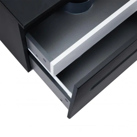 Тумба підвісна Qtap Virgo 600х476х469 Black/White зі стільницею