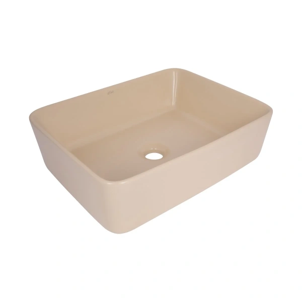 Раковина накладна Qtap Tern 480x370x135 мм, Beige, прямокутна, з донним клапаном