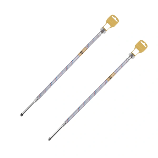 Гнучка підводка для підключення змішувача Kroner KRM 1/2"хМ10 ВЗ 40 см в нейлоновому обплетенні покритому ПВХ (пара)
