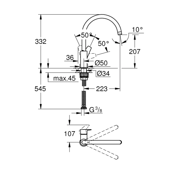 Фото Змішувач для кухні Grohe QuickFix StartEdge