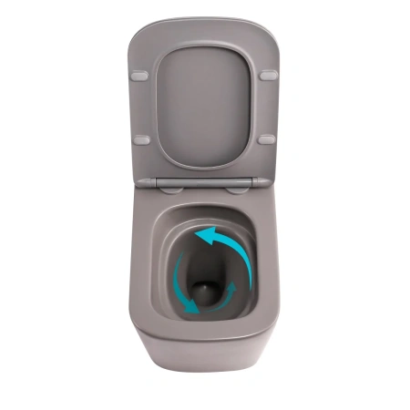 Унітаз підвісний Qtap Tern Ultra Quiet 520×345×325 мм, Stone grey, з сидінням Slim Duroplast / Soft-close / Quick Release