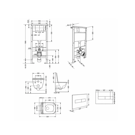 Готове рішення Qtap для ванної кімнати: підвісний унітаз Crow Rimless 520x360x290 + комплект інсталяції Standard (лінійна клавіша White)