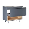 Тумба для підлоги Qtap Robin 800х616х437 Graphite/Whitish oak зі стільницею