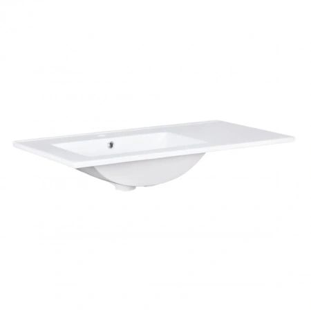 Раковина врізна прямокутна ліва 910x470x180 White з донним клапаном Qtap