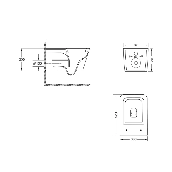 Унітаз підвісний у білому кольорі 520х360х290 з сидінням з мікроліфтом Slim Duroplast Qtap Crow