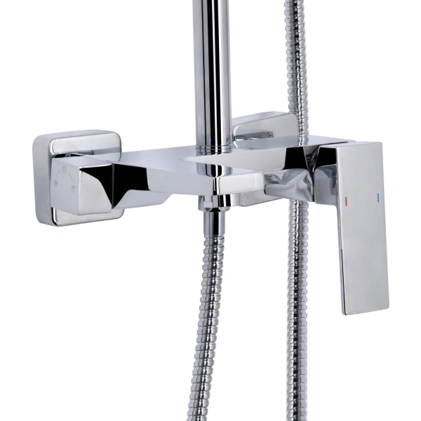 Душова система на три споживача (з виливом) хром телескопічна 850-1200 мм Qtap Gemini