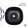 Раковина накладна квадратна у чорному кольорі 400x400x140 мм, Qtap Kolibri