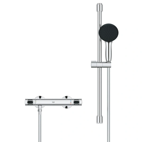 Фото Набір змішувачів Grohe Quickfix термостат для душу з душовим гарнітуром Precision Flow THM та змішувач для раковини StartEdge S-Size