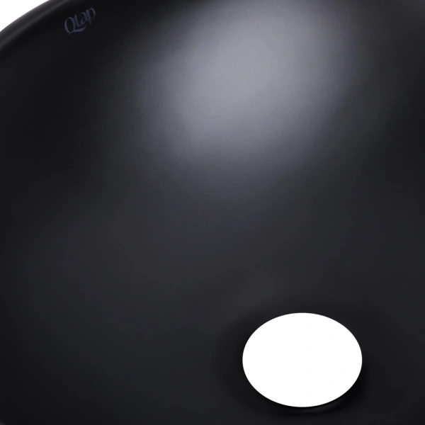 Раковина накладна овальна 415x340x140 мм Qtap Dove у чорному кольорі