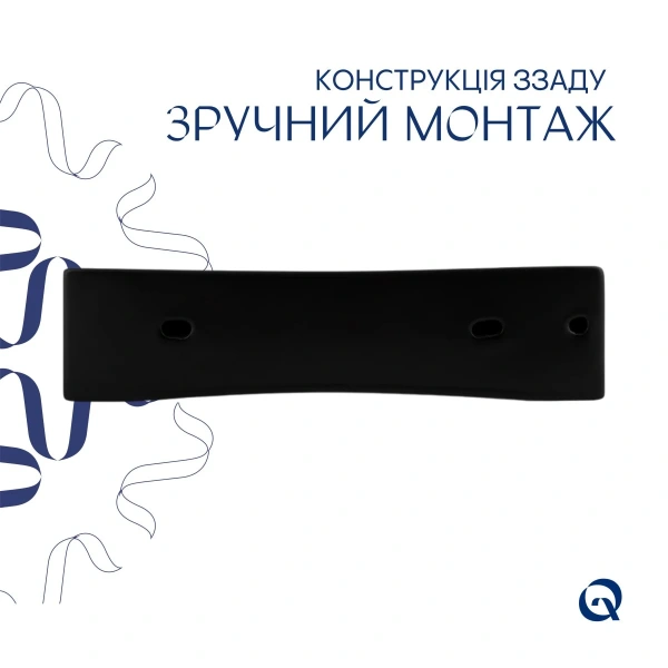 Раковина підвісна Nando LT 500х420х130 мм, Matt Black, прямокутна, без донного клапана Qtap QT12116146AMB