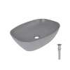 Раковина накладна Qtap Cardinal 500х380х140 мм, Stone grey, прямокутна, з донним клапаном