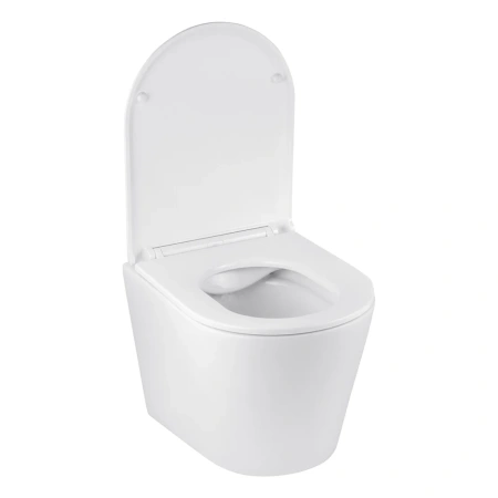 Унітаз підвісний безобідковий Kroner Armada WHI513636 RIMLESS з сидінням Slim Duroplast / Soft-close