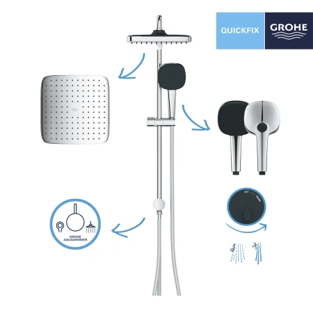 Фото Душова система Grohe QuickFix Vitalio Comfort 250 Cube