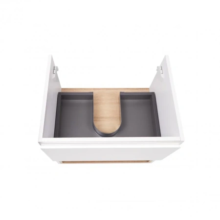 Комплект Qtap Robin 600х580х437 White/Whitish oak тумба підвісна + раковина врізна