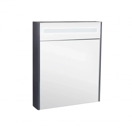 Дзеркальна шафа підвісна Qtap Robin 600х730х145 Graphite з LED-підсвічуванням
