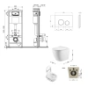 Готове рішення Qtap для ванної кімнати: підвісний унітаз Robin Ultra Quiet 520x365x365 + комплект інсталяції Nest 4 в 1 (кругла клавіша Satin)