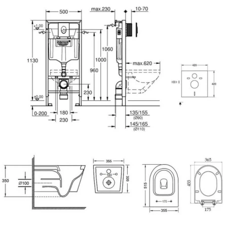 Набір унітаз з сидінням Qtap Swan + інсталяція Grohe Rapid SL