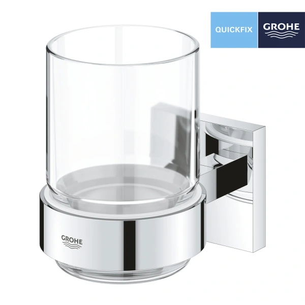 Склянка з тримачем для ванної кімнати Grohe QuickFix Start Cube