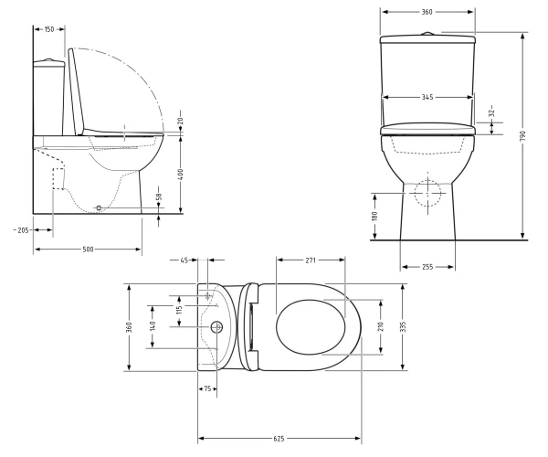 Унітаз підлоговий Qtap Evia Ultra Quiet 630×350×795 мм з сидінням Soft-close, White