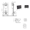 Готове рішення Qtap для ванної кімнати: підвісний унітаз Jay Ultra Quiet 520x360x320 + комплект інсталяції Nest 4 в 1 (кругла клавіша Matt Black)