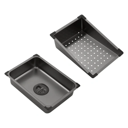 Фото Кухонна мийка Kroner KRP Schwarze - SET7545NB PVD (3.0/0.8 мм)