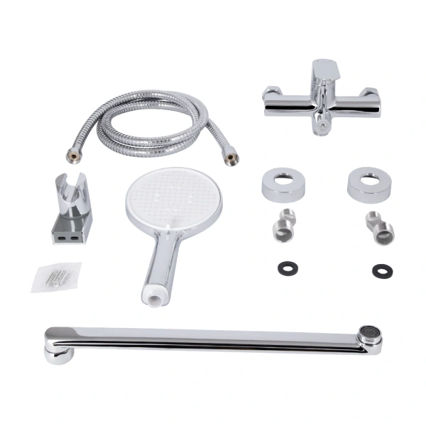 Змішувач для ванни з довгим виливом та душовим гарнітуром Qtap Evia