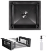 Мийка для кухні Lidz Handmade 480x430 мм графіт під стільницю Brushed Black PVD + кошик