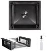 Мийка для кухні Lidz Handmade 480x430 мм графіт під стільницю Brushed Black PVD + кошик