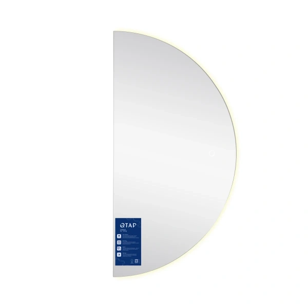 Дзеркало Qtap Taurus HR800 з LED-підсвічуванням Touch, з антизапотіванням, з димером, рег. темп. кольору (3000-6500K)