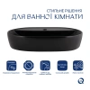 Раковина накладна овальна 600х400х120 мм, у чорному кольорі Qtap Scorpio