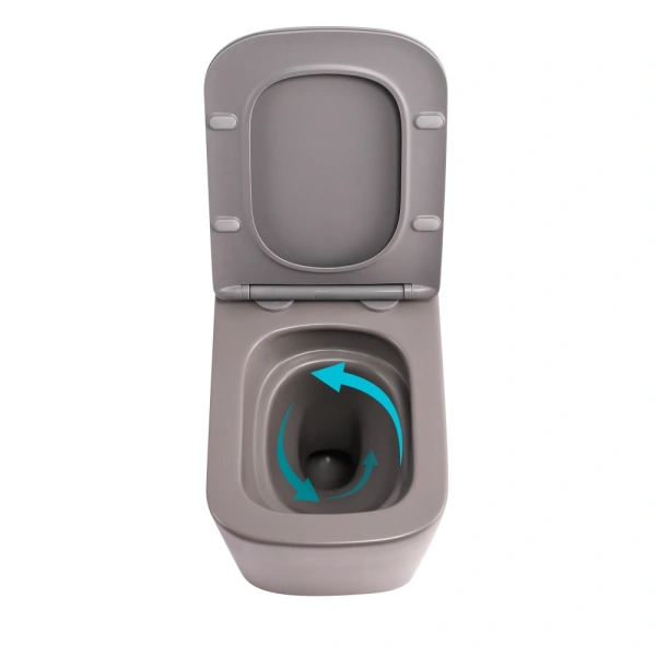 Унітаз підвісний у кольорі кам’яно-сірий 490x365x325 мм з сидінням з мікроліфтом Duroplast Qtap Tern