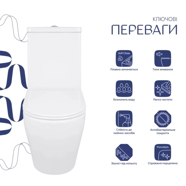 Унітаз підлоговий Qtap Jay Eco Ultra Quiet з сидінням Soft-close 640x360x835 мм White