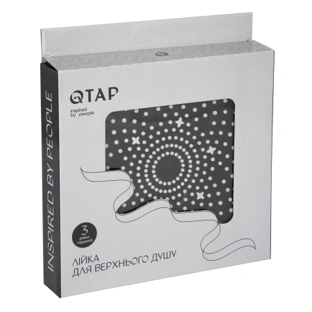 Фото Лійка для верхнього душу Qtap Hlavova D 230 мм округла Black Matt