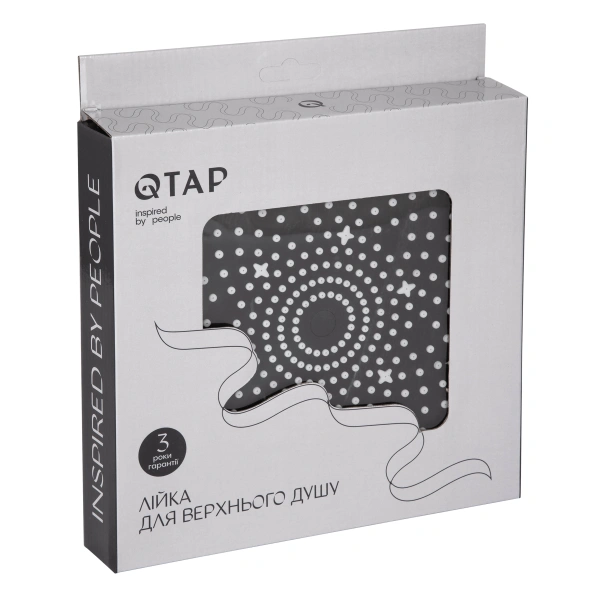 Фото Лійка для верхнього душу Qtap Hlavova D 230 мм округла Black Matt