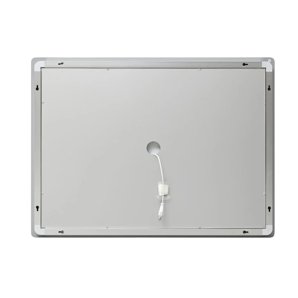 Дзеркало Lidz Kubis (KU2) 800х600 з годинником, з LED-підсвічуванням Touch, з антизапотіванням, з регулюванням яскравості