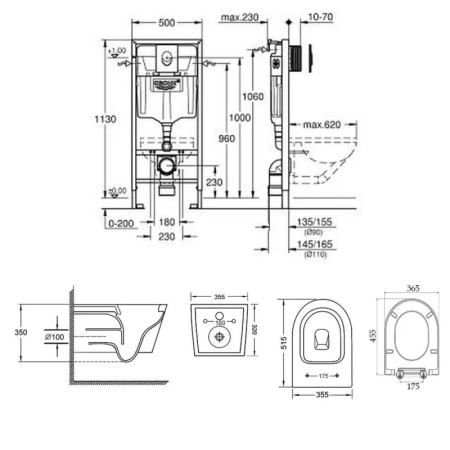 Набір унітаз з сидінням Qtap Swan + інсталяція Grohe Rapid SL