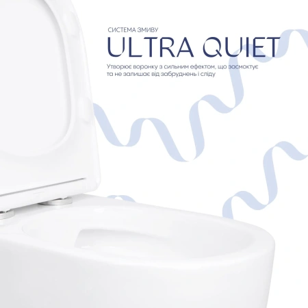 Унітаз підлоговий Qtap Evia Ultra Quiet 630×350×795 мм з сидінням Soft-close, White