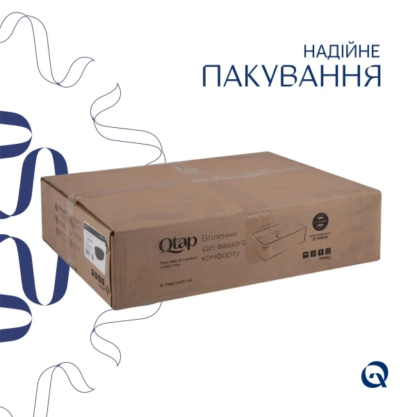 Комплект Qtap Scorpio: Раковина накладна овальна 500x380x120 мм Matt Black + Донний клапан PU03 QT142202MBMBN47312