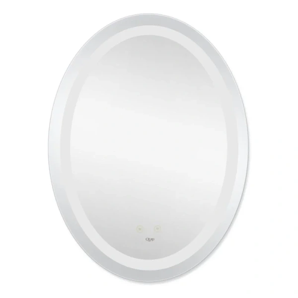 Дзеркало настінне овальне LED Qtap Mideya з антизапітнінням 600х800