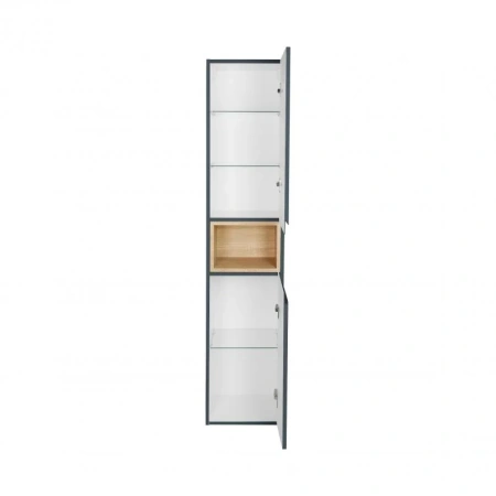 Пенал підвісний Qtap Robin 350х1650х316 Graphite/Whitish