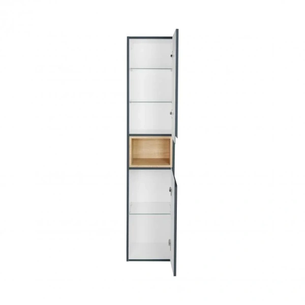 Пенал підвісний Qtap Robin 350х1650х316 Graphite/Whitish