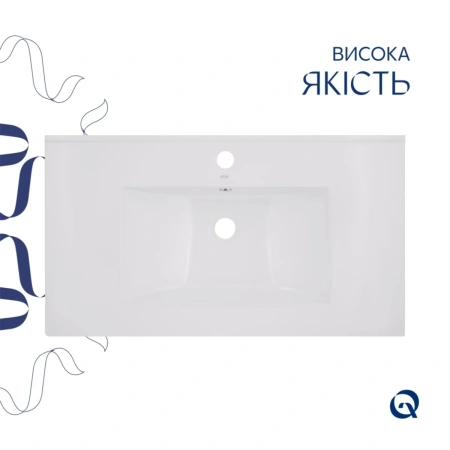 Комплект Albatross: Раковина врізна меблева 820x460x180 мм, White, прямокутна + Донний клапан Pop-up PU02O