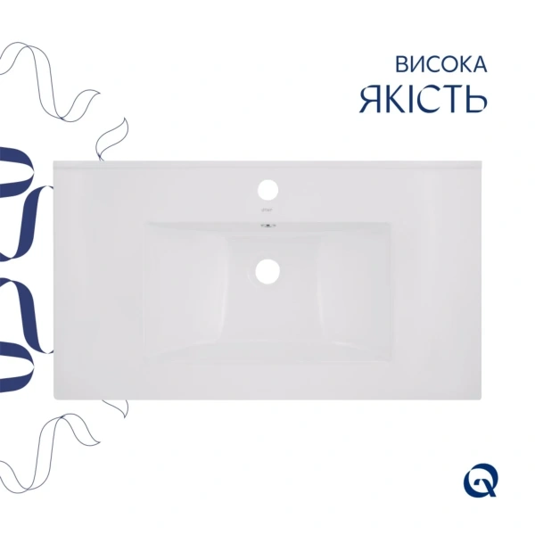 Комплект Albatross: Раковина врізна меблева 820x460x180 мм, White, прямокутна + Донний клапан Pop-up PU02O QT01113080CW148475