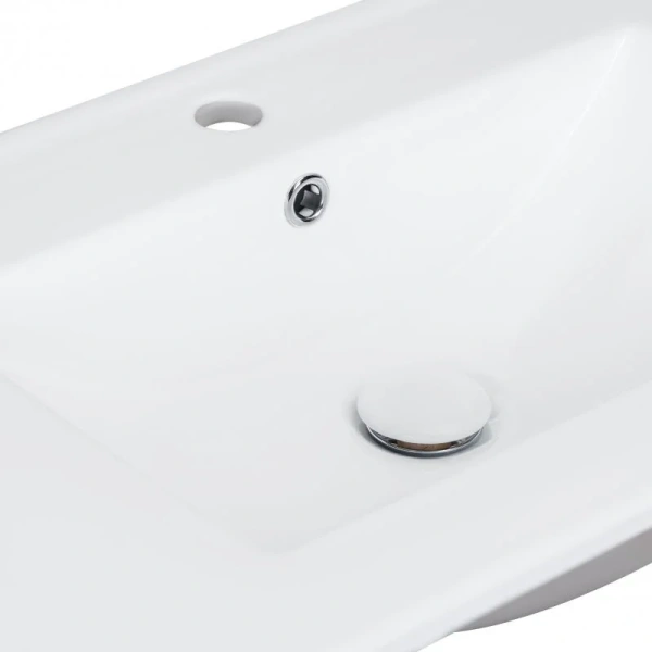 Раковина врізна прямокутна Qtap 910x470x180 White з донним клапаном QT0111750690W