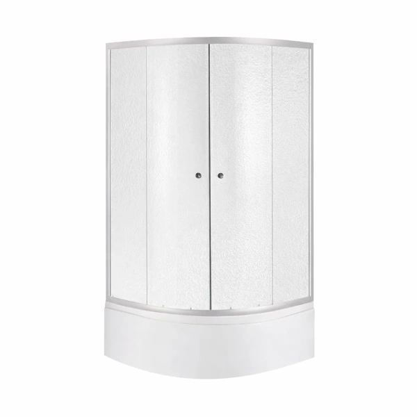 Душова кабіна Lidz Latwa SC80x80.SAT.HIGH.FR напівкругла, скло Frost 4 мм + душовий піддон ST80x80x41, з панеллю