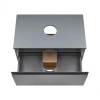 Тумба для підлоги Qtap Robin 700х616х437 Graphite/Whitish oak зі стільницею