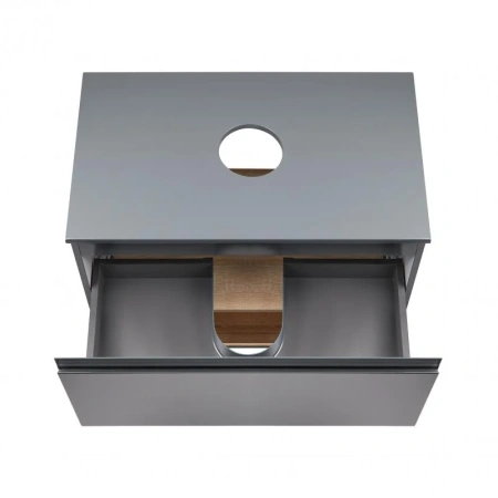 Тумба для підлоги Qtap Robin 700х616х437 Graphite/Whitish oak зі стільницею