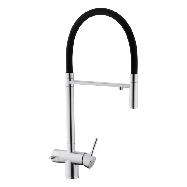 Змішувач для кухні на дві води з гнучким виливом Kroner Klassisch