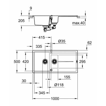 Фото Мийка GROHE K-SERIES K 400