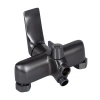 Фото Змішувач для ванни з довгим виливом (з душовим гарнітуром) у кольорі збройна сталь Qtap Vlasta New